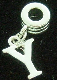 NEW Dangle letter Y - fits European bead bracelets - Click Image to Close