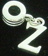 NEW Dangle letter Z - fits European bead bracelets - Click Image to Close