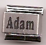 Adam - laser name Italian charm - Click Image to Close