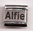 Alfie - laser name Italian charm - Click Image to Close