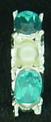 EB120 - bead with turquoise and opal coloured gems