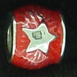 EB132 - Red and silver coloured star bead - Click Image to Close