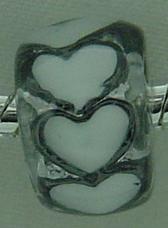 EB170 - Bead with white hearts - Click Image to Close