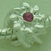 EB184 - Bead with pink stone - Click Image to Close