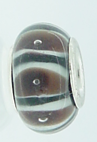 EB229 - Black, brown and white bead
