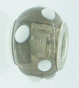 EB249 - Black bead with white dots