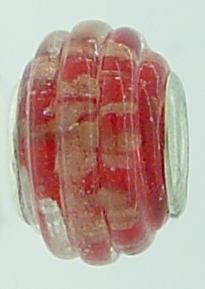 EB253 - Red bead with gold glitter