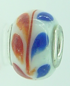 EB291 - White, blue and red bead
