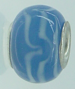 EB301 - Blue and white swirl bead