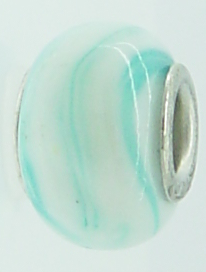 EB323 - Turquoise marble effect bead