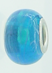 EB327 - Blue clear bead with white swirls