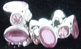 EB345 - Silver plated bead with various pink stones - Click Image to Close