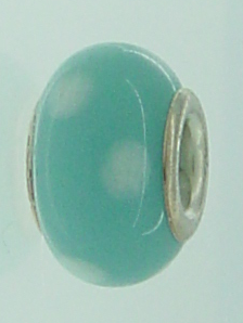EB362 - Turquoise bead with white dots
