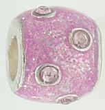 EB386 - Pink sparkly bead with pink stones