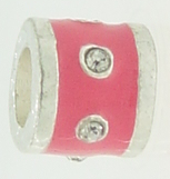EB387 - Pink bead with clear stones