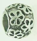 EB390 - Silver bead with small flowers