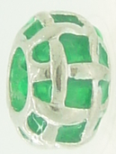 EB393 - Green and silver bead