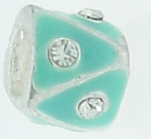 EB402 - Turquoise and silver bead with stones
