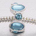 EB419 - Silver bead with Turquoise stones European bead - Click Image to Close