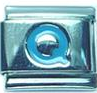 Light blue letter Q - Italian charm - Click Image to Close
