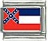 US State Flag - Mississippi 9mm Italian charm - Click Image to Close