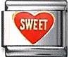 Sweet in pink heart - enamel Italian charm - Click Image to Close