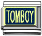 Tomboy - gold on blue enamel 9mm Italian charm - Click Image to Close