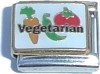 Vegetarian - enamel 9mm Italian charm - Click Image to Close