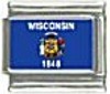 US State Flag - Wisconsin 9mm Italian charm - Click Image to Close