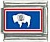 US State Flag - Wyoming 9mm Italian charm - Click Image to Close