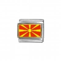 Flag - Macedonia photo enamel 9mm Italian charm