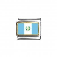 Flag - Guatemala photo enamel 9mm Italian charm