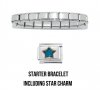 18 link shiny bracelet including Blue Star charm
