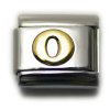 Gold colour Letter O - 9mm Italian charm