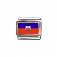Flag - Haiti photo enamel 9mm Italian charm