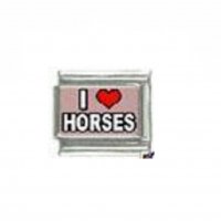 I love Horses - photo 9mm Italian charm