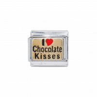 I Love chocolate kisses - Enamel 9mm Italian Charm