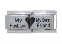 My husband my best friend - double laser 9mm Italian charm