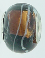 EB264 - Black and gold foil bead