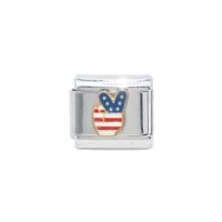 Flag - USA peace enamel 9mm Italian charm