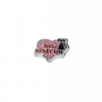 Big Sister pink heart 8mm floating charm