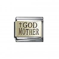 Godmother with cross - laser 9mm Italian charm