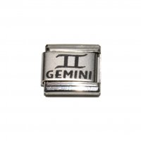 Gemini laser charm (22/5-21/6) 9mm Italian charm