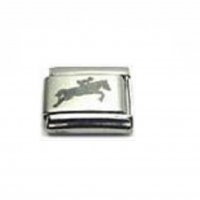 Horse and rider laser - 9mm Italian charm
