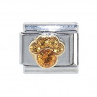 November - Birthstone Citrine - Pawprint 9mm Italian charm