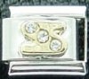 Rhinestone letter - S - NEW 9mm Italian charm