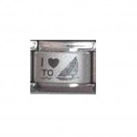 I love to sail plain laser - 9mm Italian charm