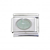 Jade oval stone - 9mm Italian Charm