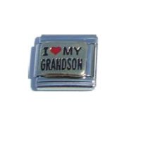 I love my grandson - gold enamel 9mm Italian charm