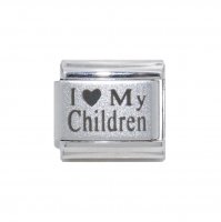I love my children - plain laser 9mm Italian Charm